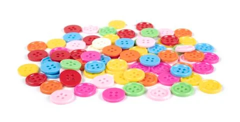 Many colored buttons on white background Stock Photos