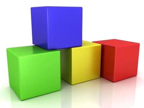 Many colored cubes. Stock Illustration