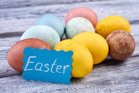 Many-colored Easter eggs. 스톡 사진