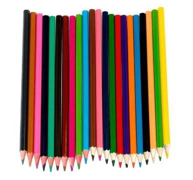 Many colored pencils Stock Photos