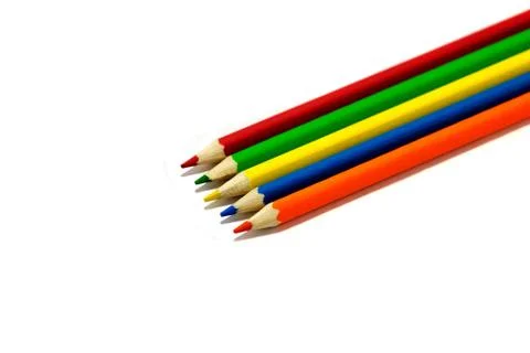 Many colored pencils Stock Photos