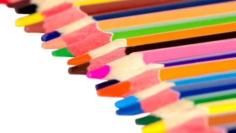 Many colored pencils Stock Photos