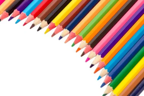 Many colored pencils Stock Photos