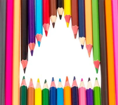 Many colored pencils Stock Photos