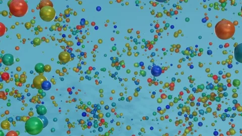 Many colored spheres of different sizes move slowly. looped animated background. Stock Footage 155171728
