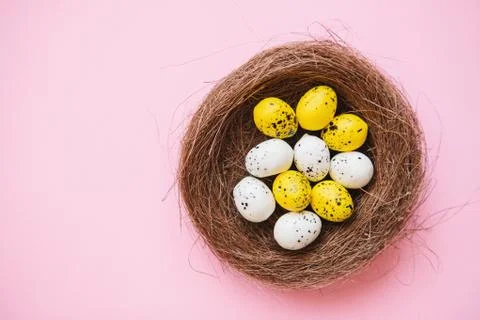 Many colored traditional Easter eggs Stock Photos