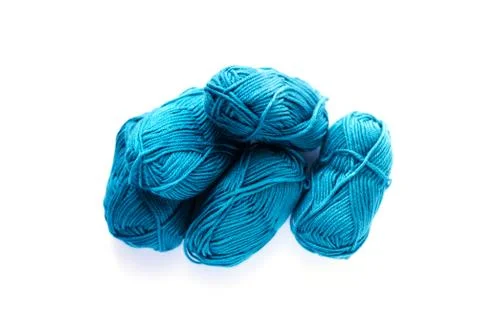 Many colored wool isolated on the white background. Stock Photos