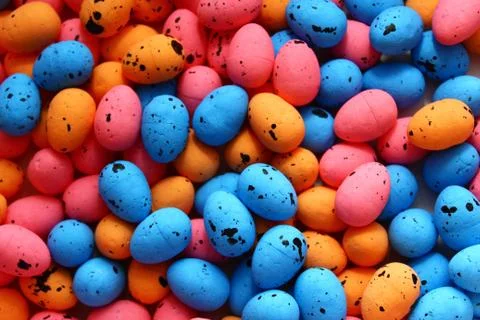 Many colorful easter eggs Stock Photos