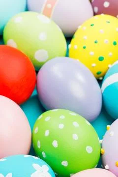 Many colorful easter eggs Stock Photos