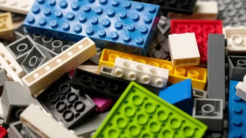 Many colorful multi-colored pieces of constructor. Stock-Footage 163754379