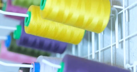 Many colorful thread  Stock Footage 134875302