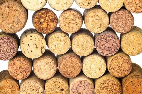 Many complex various wine corks close up Stock Photos