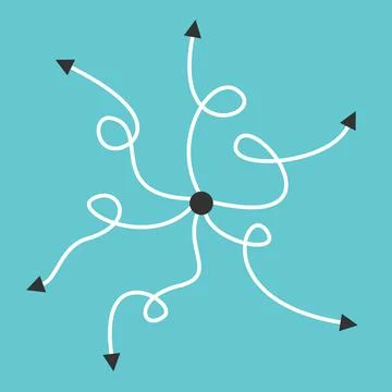 Many complicated curved paths Stock Illustration