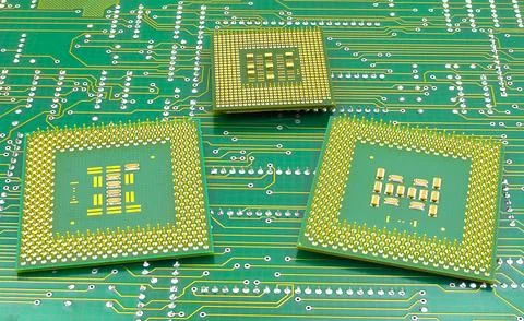 Many computer CPU close-up Stock Photos