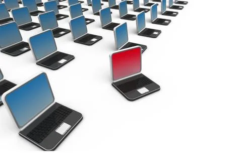 Many computer over white background. Stock Illustration