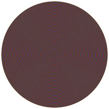 Many concentric circles inside each other with bright rainbow colors on whi.. Stock Photos