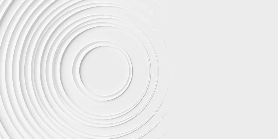 Many concentric random offset white rings or circles background wallpaper b.. Stock Illustration