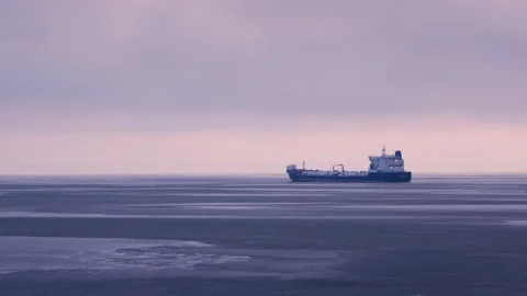 Many container cargo freight ships at arctic ocean Video stock 139876237