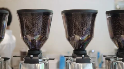 Many containers with different varieties of black coffee to choose from for Stock Footage 220106465