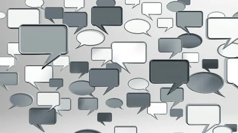 Many conversation icons grey Stock Footage 10684201