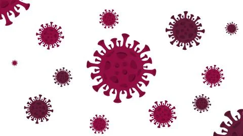 Many coronavirus molecules on a white background Stock Illustration