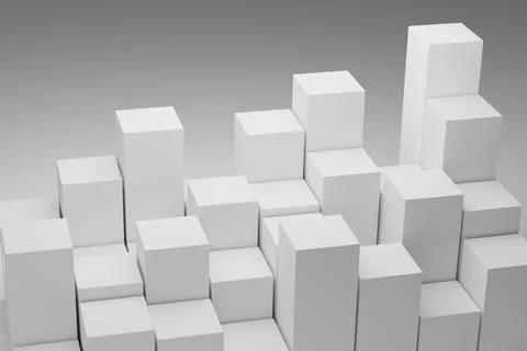 Many cubes on white background. 3d illustration Illustration