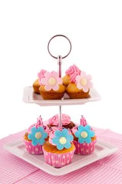 Many cupcakes at cake layer Stock Photos