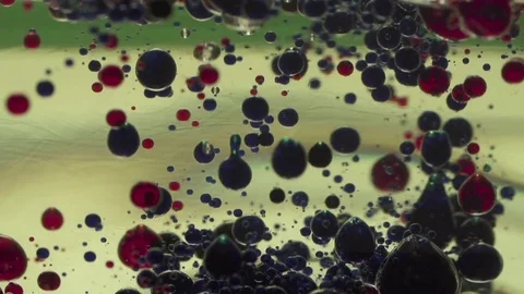 Many Dark Blue and Red Bubbles Background Stock Footage 77778159