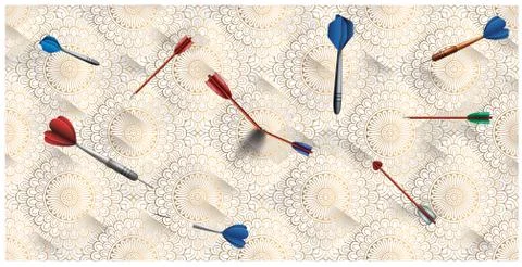 Many darts are moving from one place to another Stock Illustration