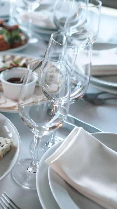 Many delicious dishes on the festive table, close-up Stock Footage 322564127