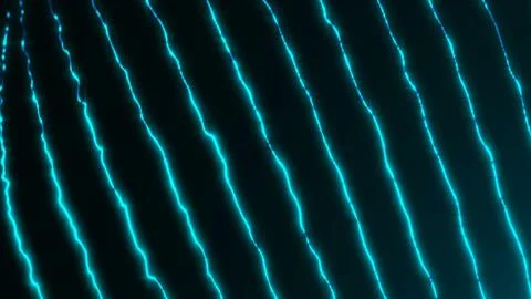 Many diagonal glow flicker strings, abstract computer generated backdrop, 3D Stock Illustration
