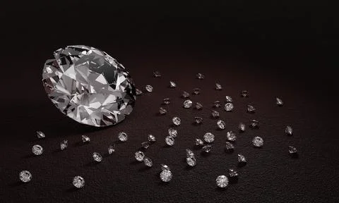 Many diamonds on artificial leather surface light shine on specific spots. 3D Stock Illustration