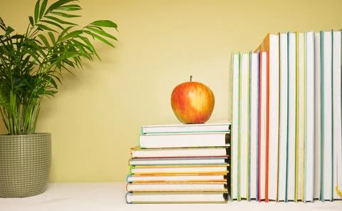 Many different books on the table Stock Photos