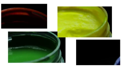 Many different bright colored paints 库存影片 71462256