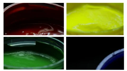 Many different bright colored paints Stockbeeldmateriaal 71462321