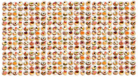 Many different canapes on a white background many different canapes on a whit Stock Photos
