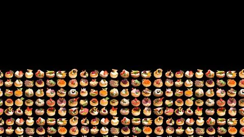 Many different canapes on a white background many different canapes on a blac Stock Photos