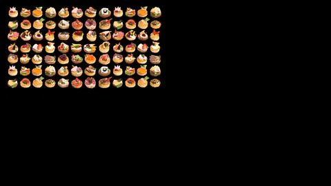 Many different canapes on a white background many different canapes on a blac 스톡 사진