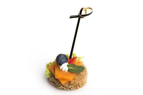 Many different canapes on a white background 스톡 사진