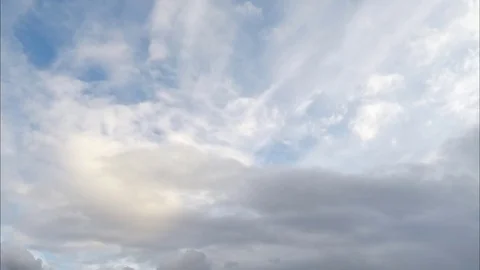 Many different clouds in the blue sky timelapse Stock Footage 77283785