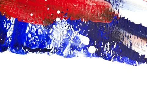 Many different colored lines painted on white canvas close-up. Stock Illustration