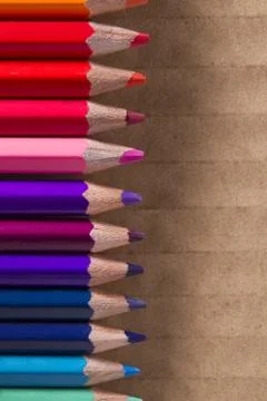 Many different colored pencils Foto stock