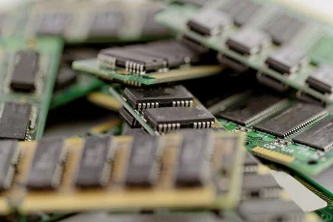 Many different computer memory modules Stock Photos