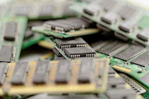 Many different computer memory modules Stock Photos