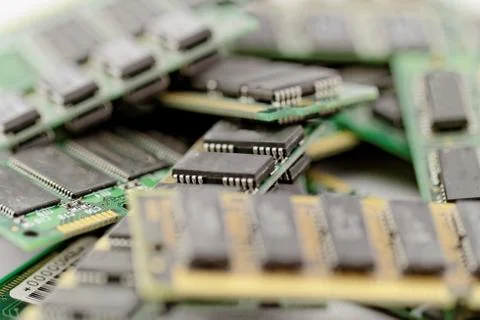 Many different computer memory modules Stock Photos