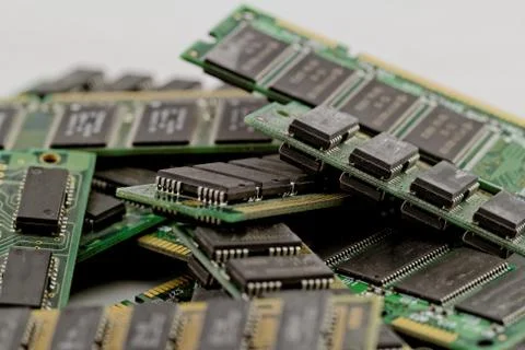 Many different computer memory modules Stock Photos