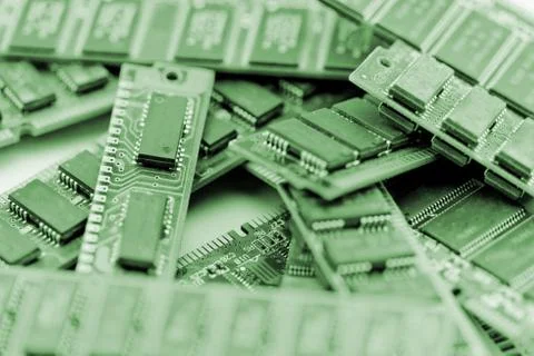 Many different computer memory modules Stock Photos