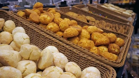 Many different cookies with different flavors, lying in baskets 스톡 동영상 301245287