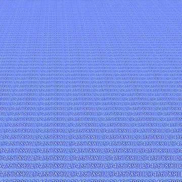 Many different decimal numbers (database records) isolated on blue background. Stock Illustration