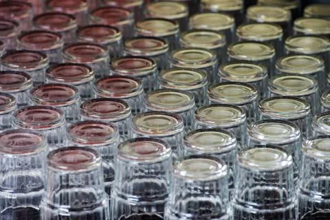 Many different drinking glasses Stock Photos